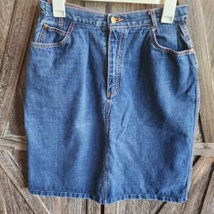 P.S. Gitano‎ Skirt Women's Size 28 Blue Denim Vintage 90s 5 Pocket 26" Length